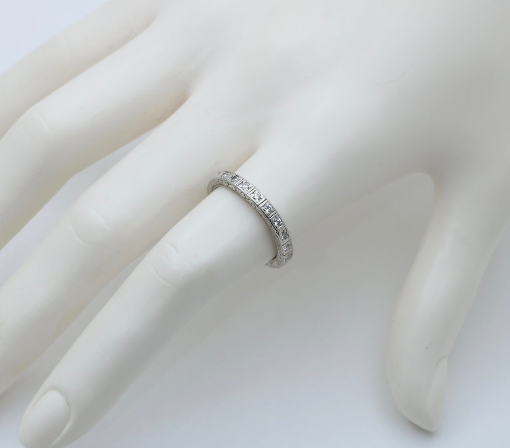 Antique Art Deco Platinum and Diamond Eternity Band