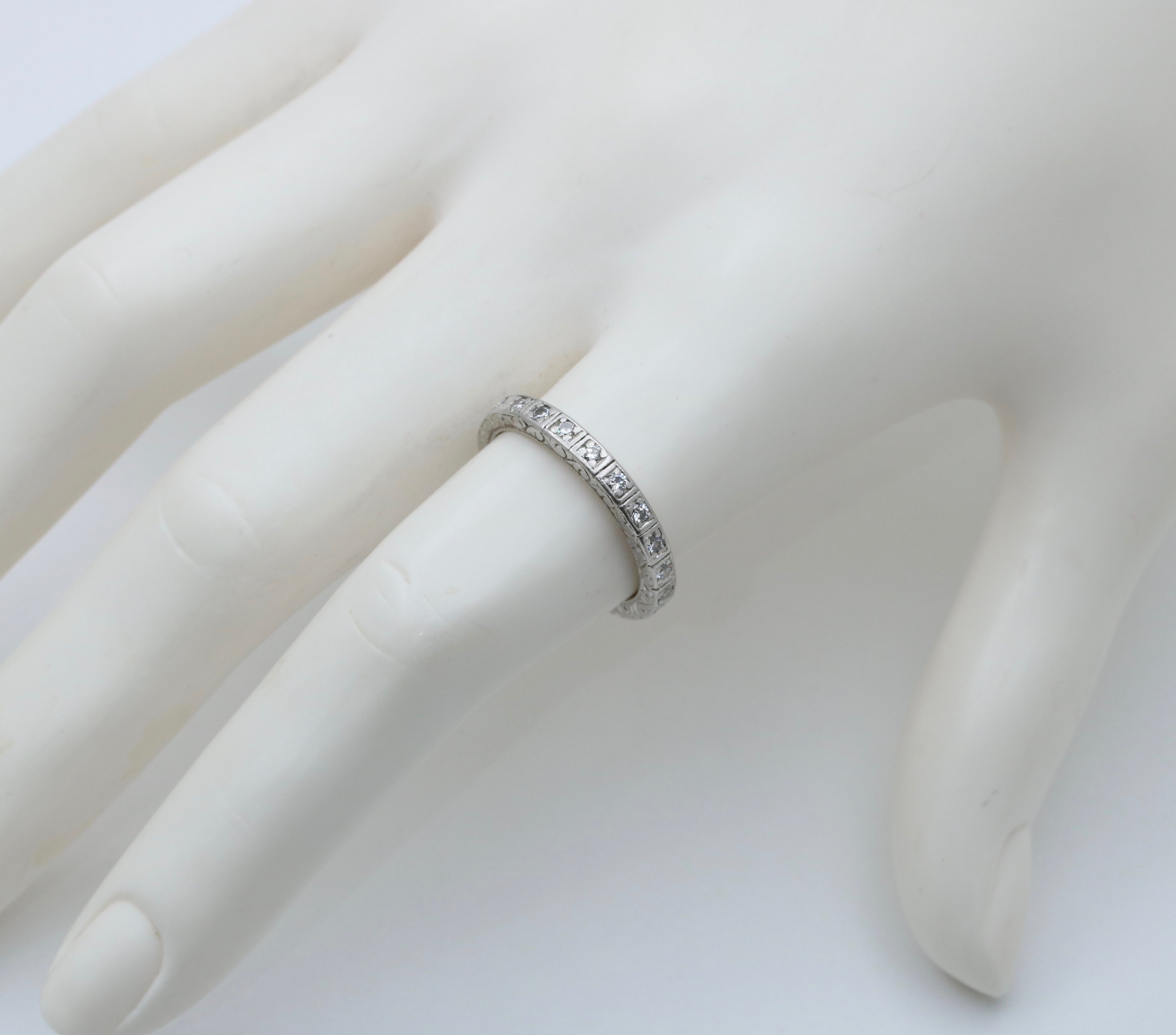 Antique Art Deco Platinum and Diamond Eternity Band