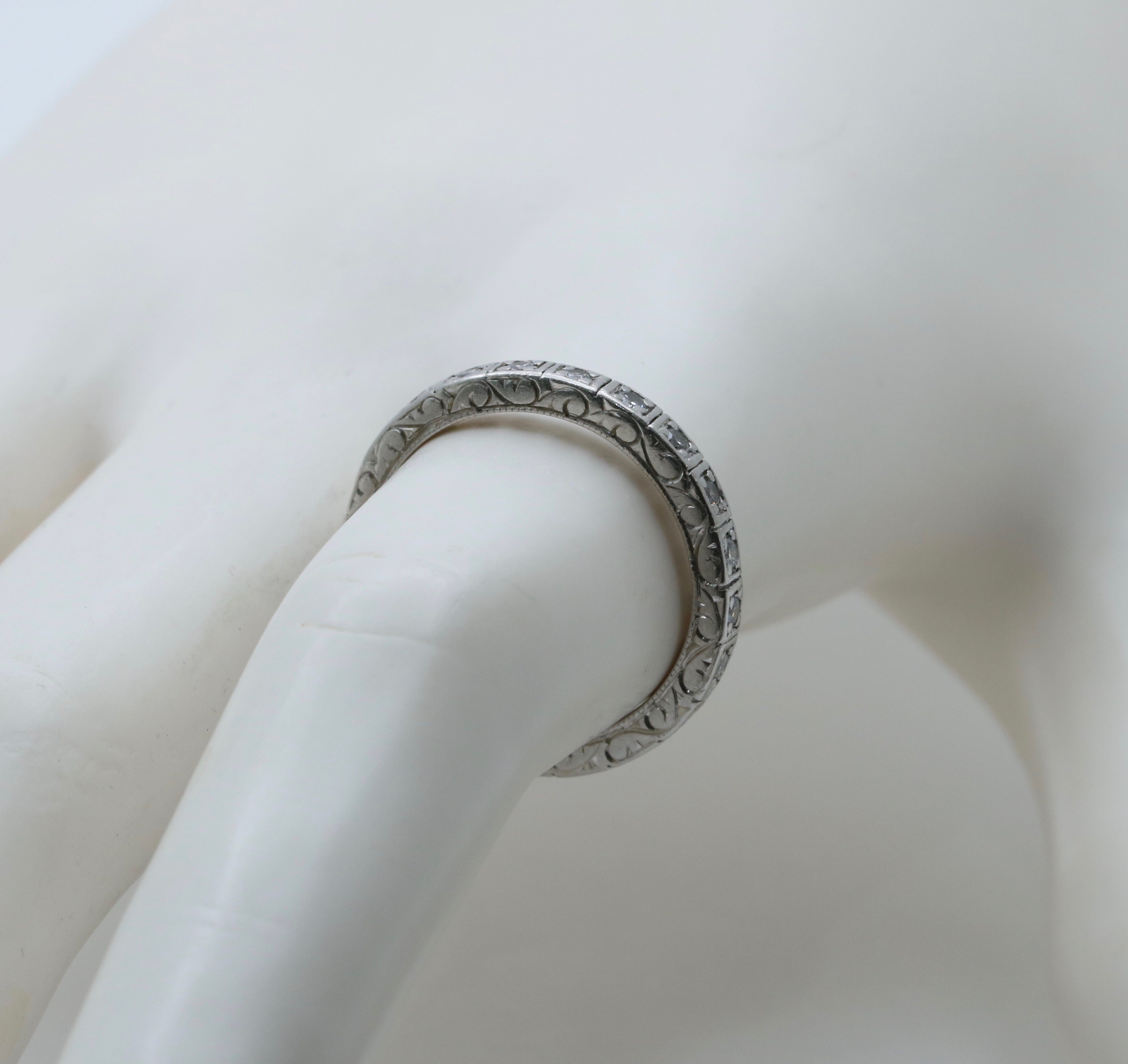 Antique Art Deco Platinum and Diamond Eternity Band