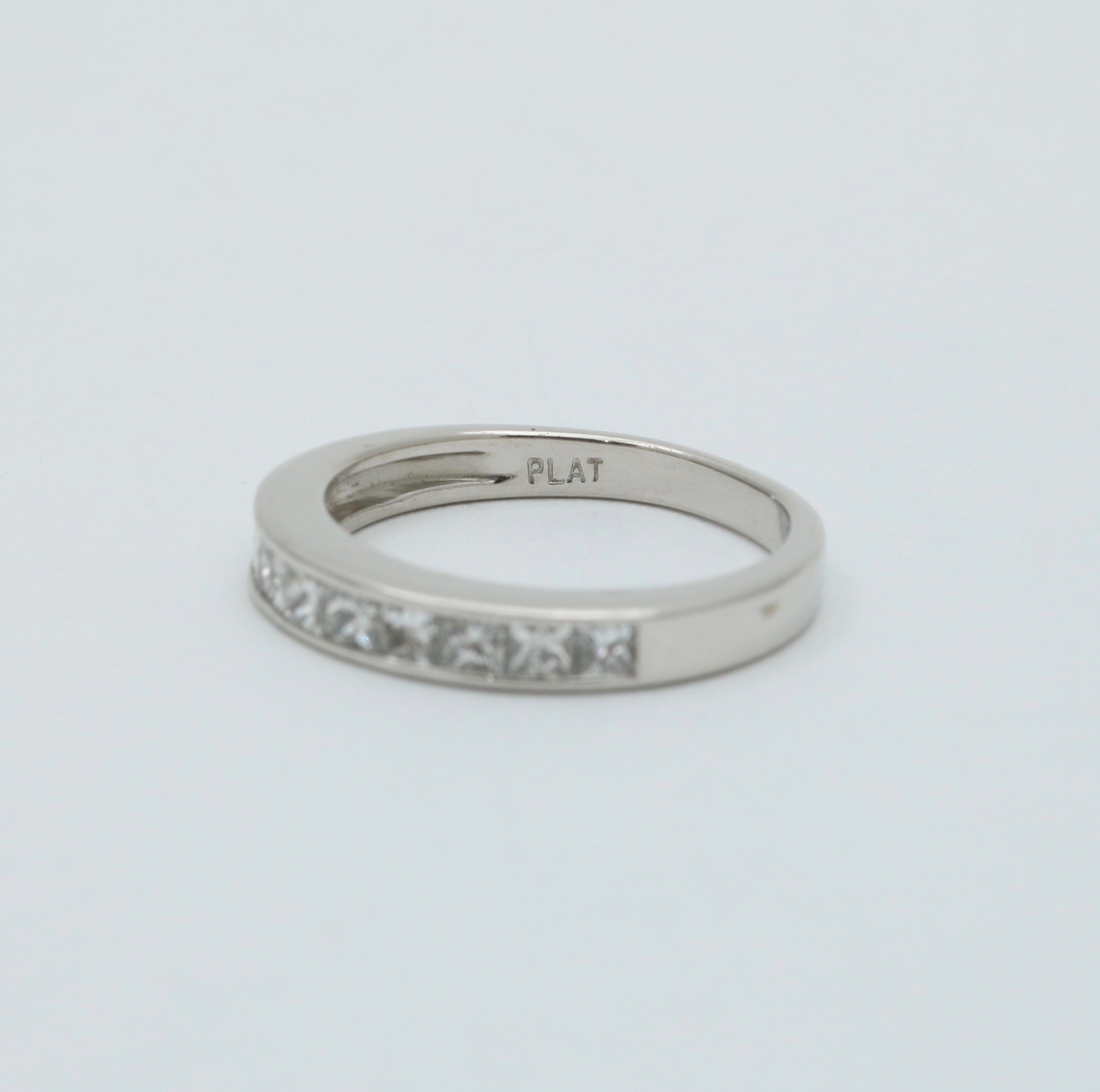 Vintage Diamond and Platinum 1/2 Eternity Band Ring