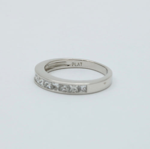 Vintage Diamond and Platinum 1/2 Eternity Band Ring