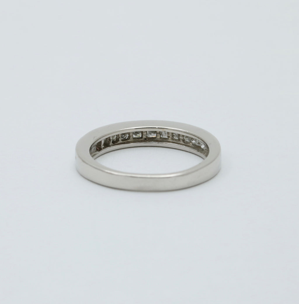 Vintage Diamond and Platinum 1/2 Eternity Band Ring