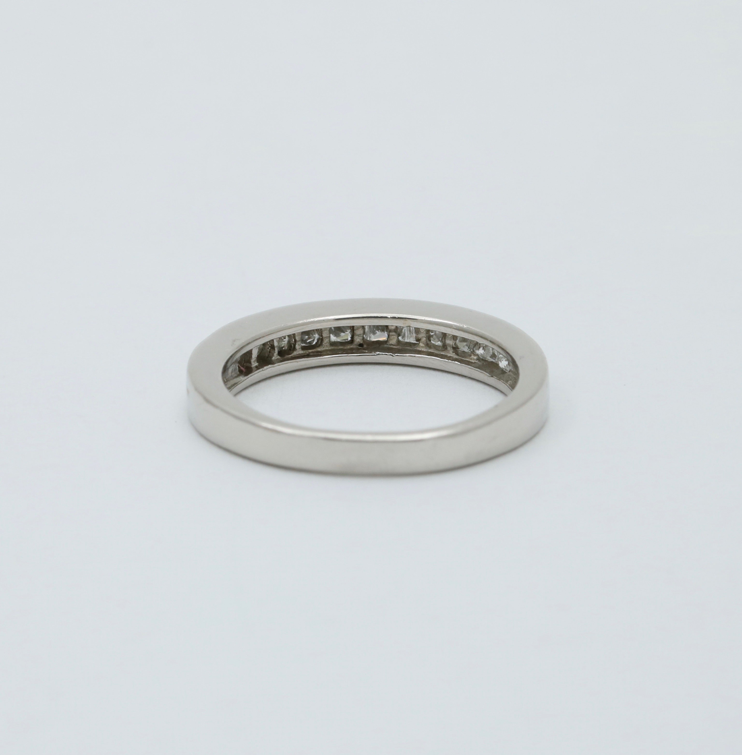 Vintage Diamond and Platinum 1/2 Eternity Band Ring