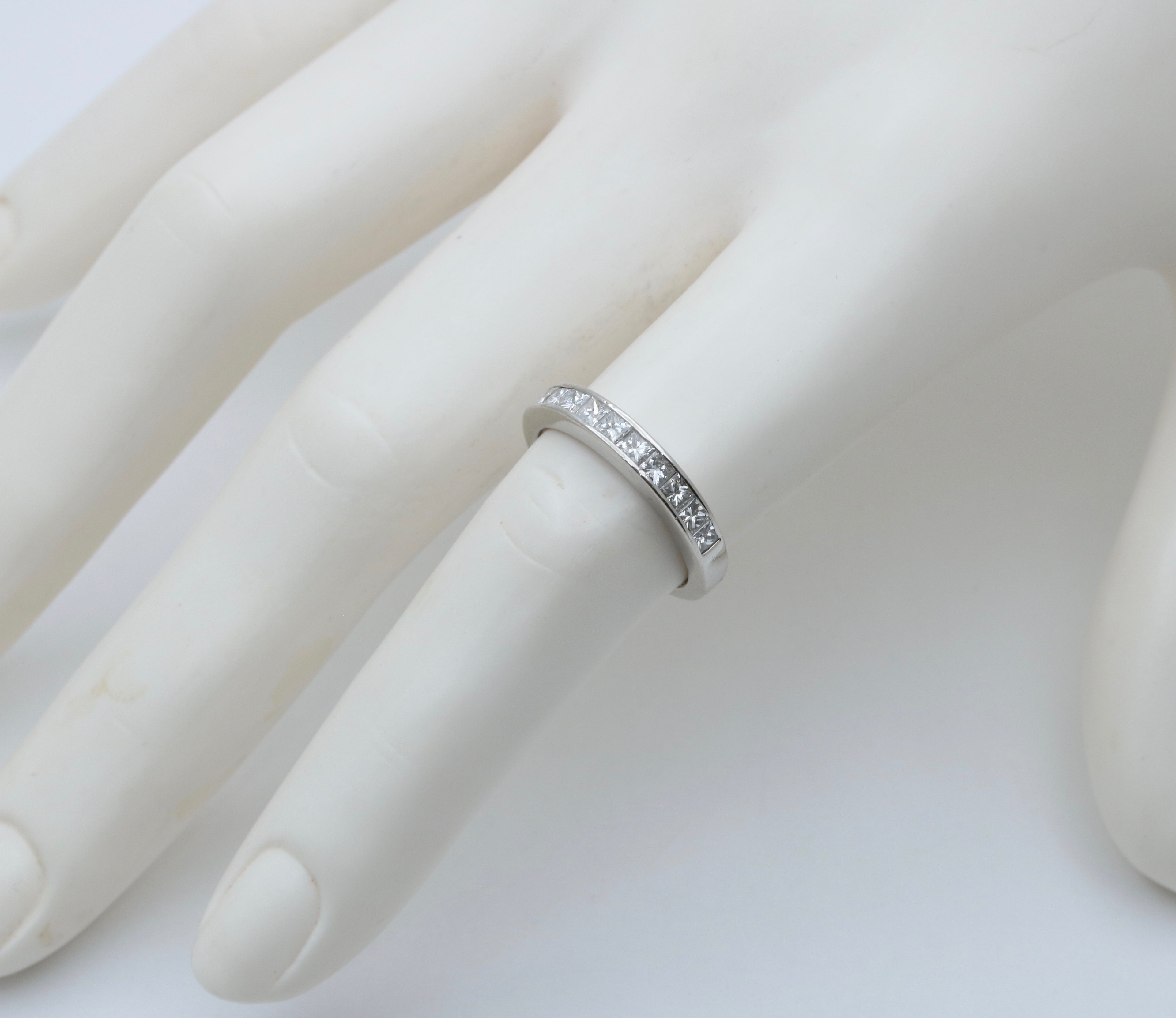 Vintage Diamond and Platinum 1/2 Eternity Band Ring