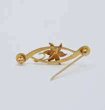 Load image into Gallery viewer, Art Nouveau 14K Yellow Gold Floral Pearl Brooch
