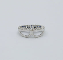 Load image into Gallery viewer, Vintage 14K White Gold Sapphire &amp; Diamond “ Peace“ Charm
