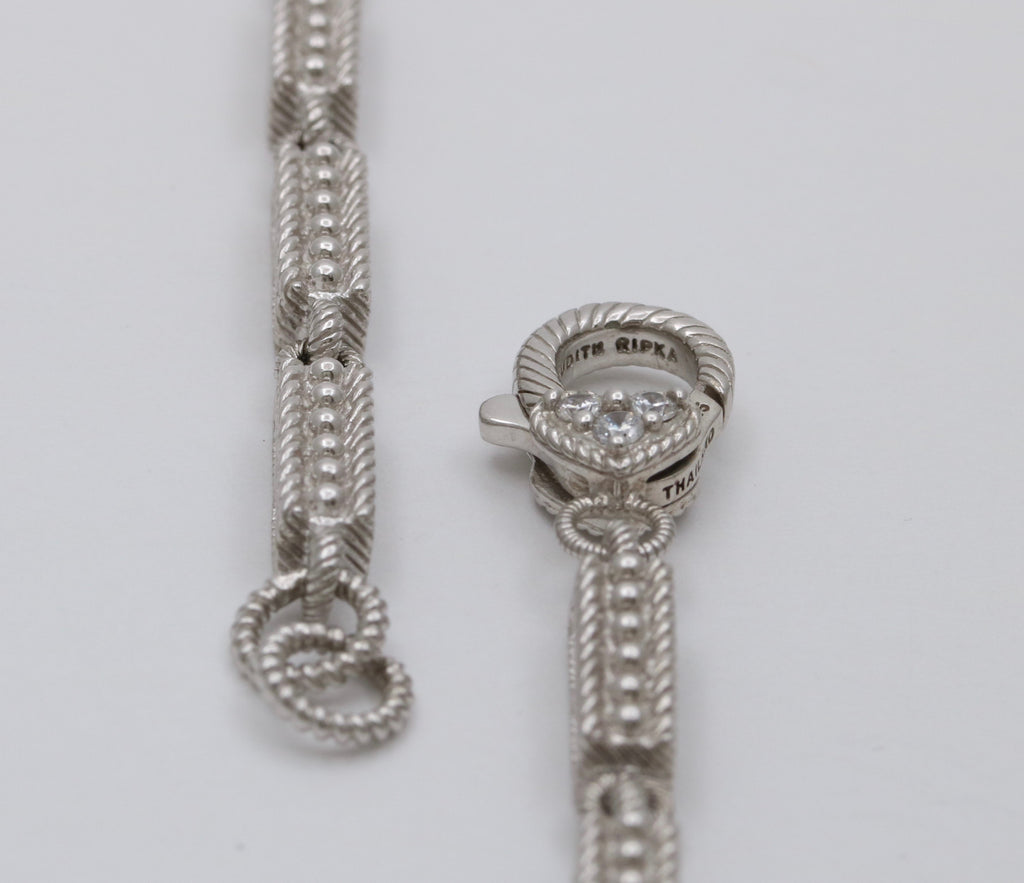 Judith Ripka Sterling Silver Heart Lavaliere Necklace