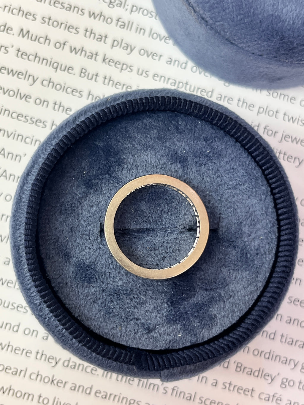 Vintage 14K White Gold Channel Set Sapphire Eternity Band Size 7