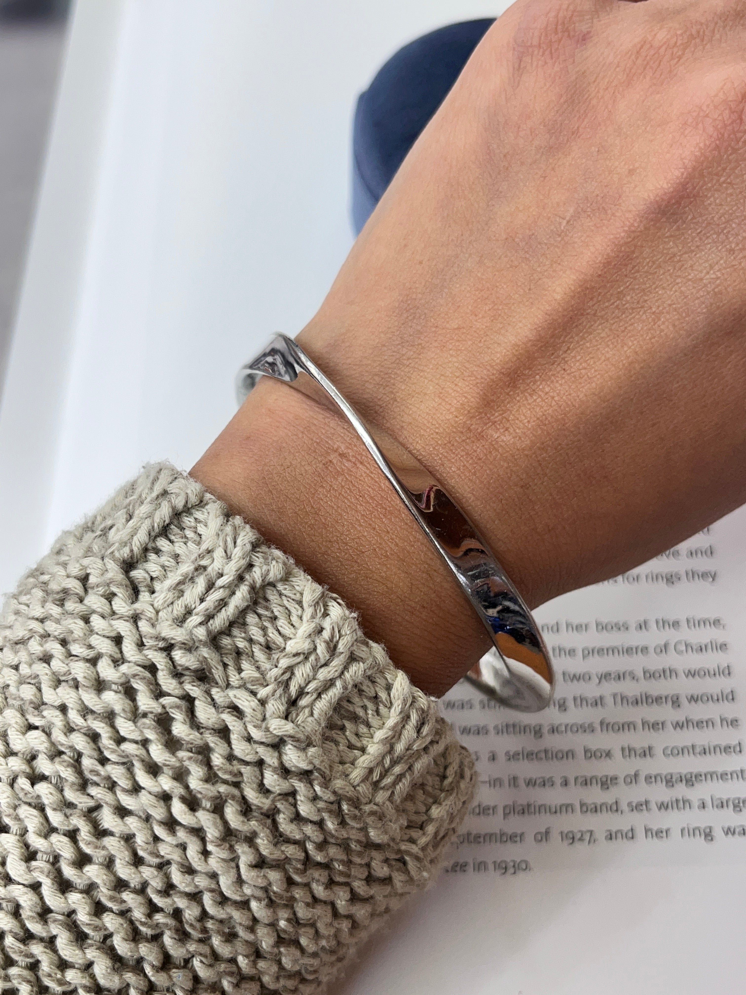 Vintage ELLE Sterling Silver Twist Bangle