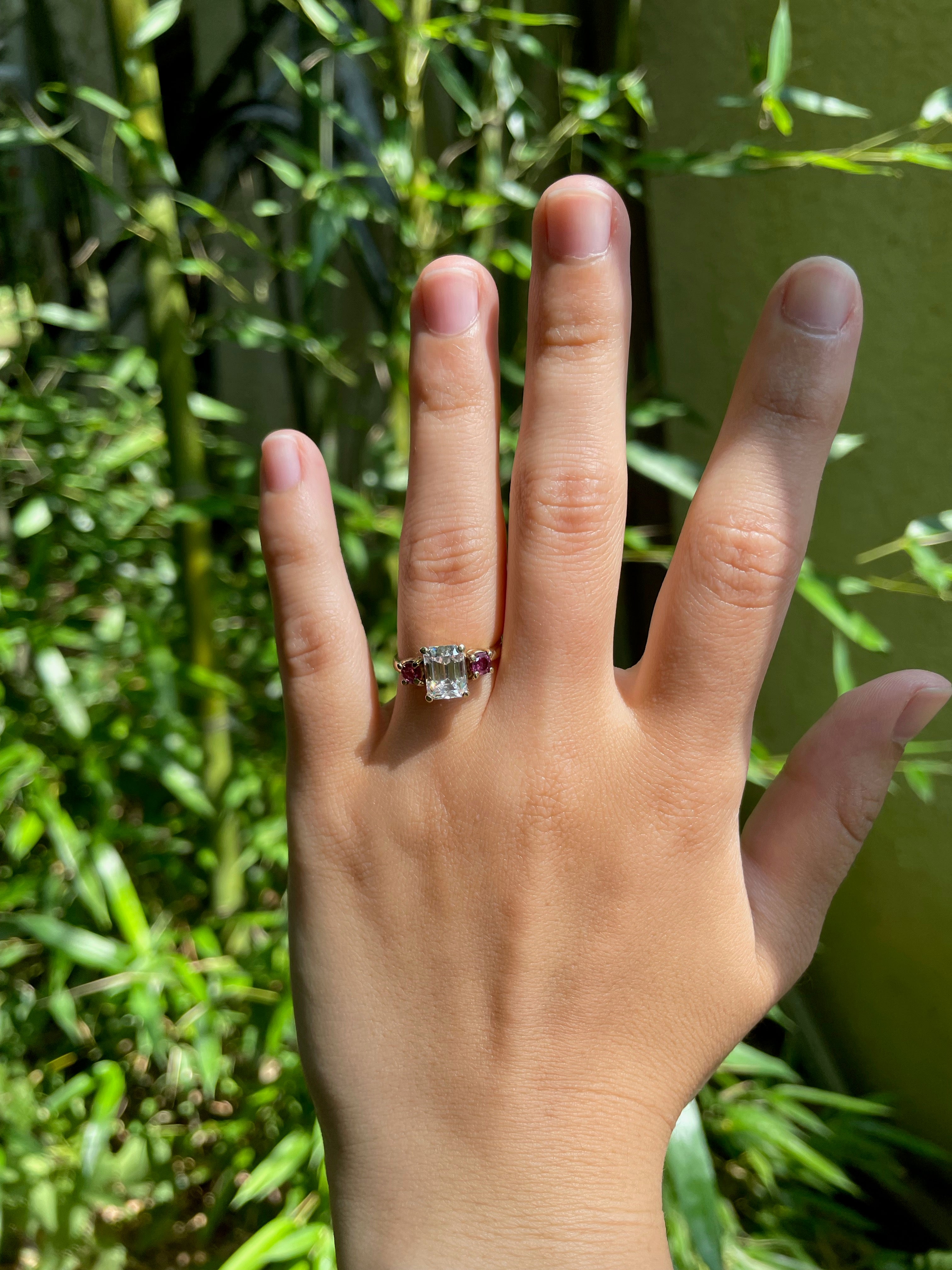 Vintage 14K Yellow Gold Pink Tourmaline Cocktail Ring
