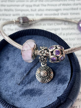 Load image into Gallery viewer, Pandora Sterling Silver Pink &amp; Purple Charm Bracelet
