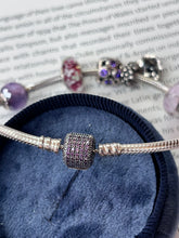 Load image into Gallery viewer, Pandora Sterling Silver Pink &amp; Purple Charm Bracelet
