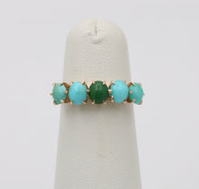 Load image into Gallery viewer, Vintage 14K Yellow Gold  Turquoise 5 stones ring
