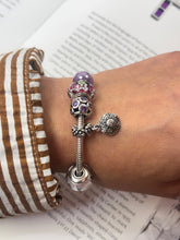 Load image into Gallery viewer, Pandora Sterling Silver Pink &amp; Purple Charm Bracelet
