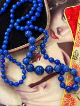 Load image into Gallery viewer, Vintage Beaded Blue Jasper Sphere Necklace
