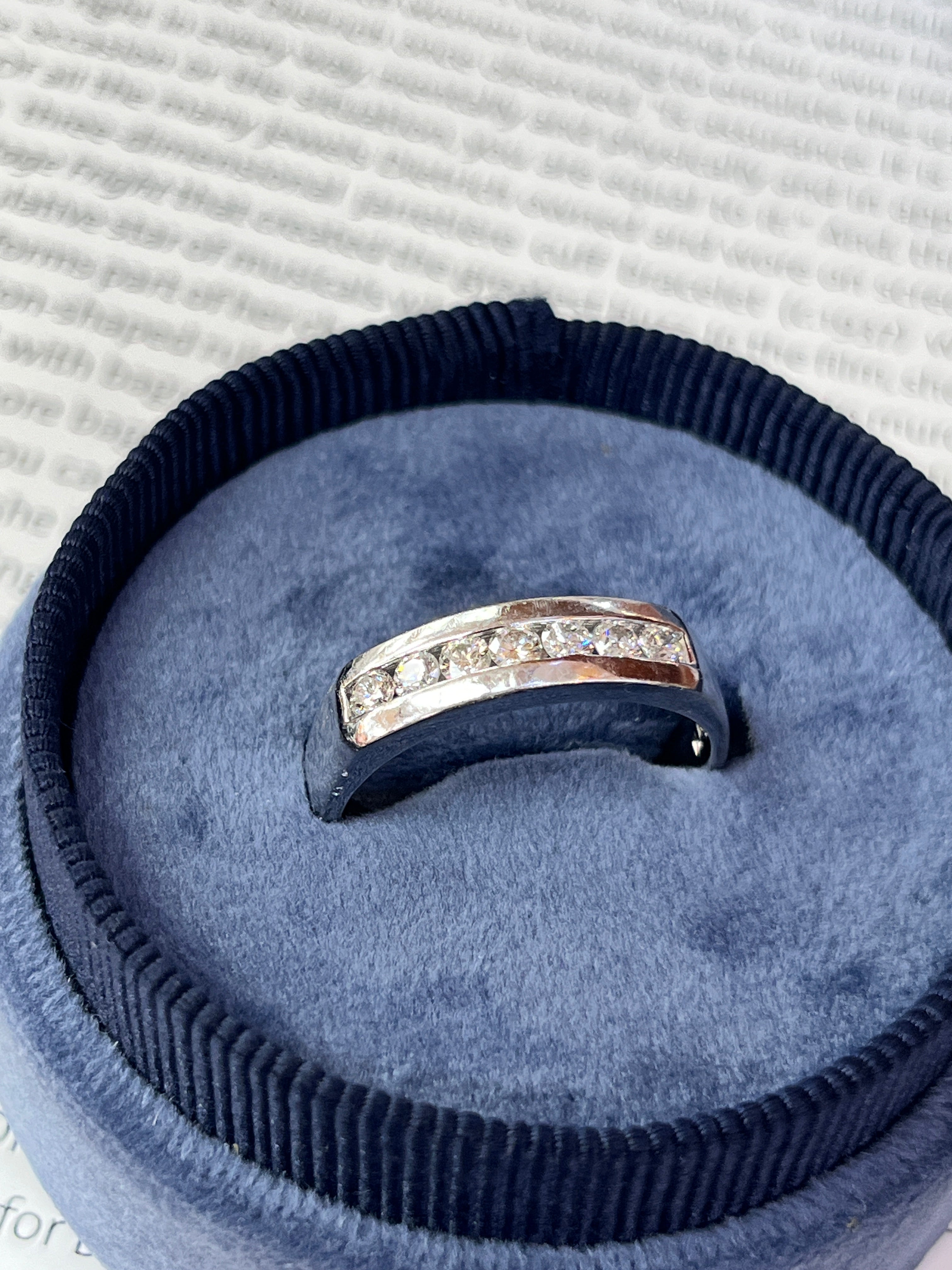 Vintage Platinum Seven Diamonds Band