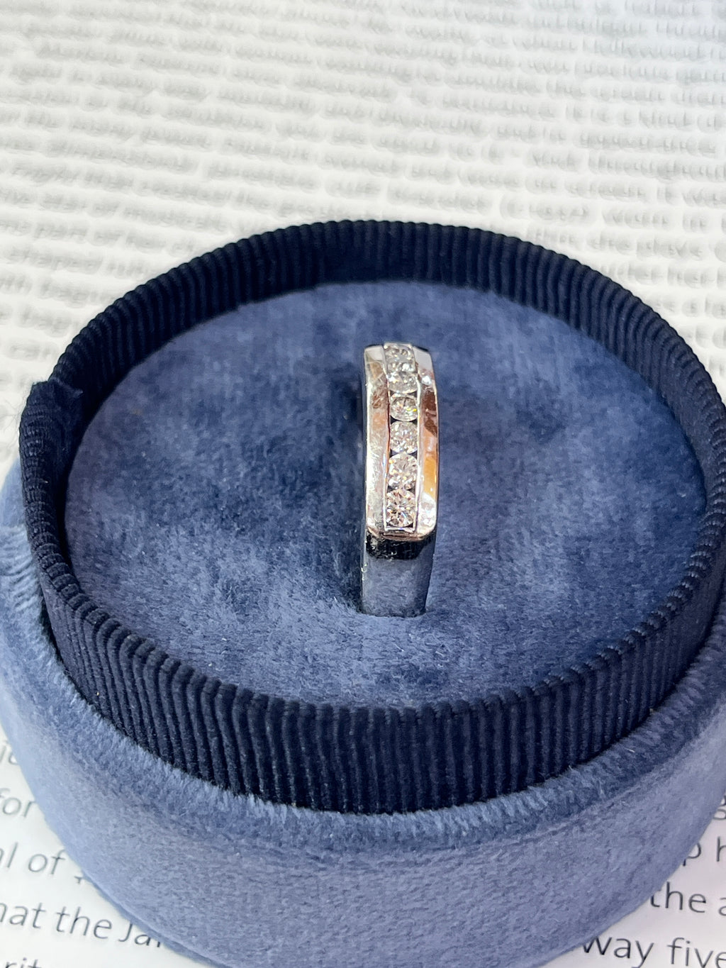 Vintage Platinum Seven Diamonds Band