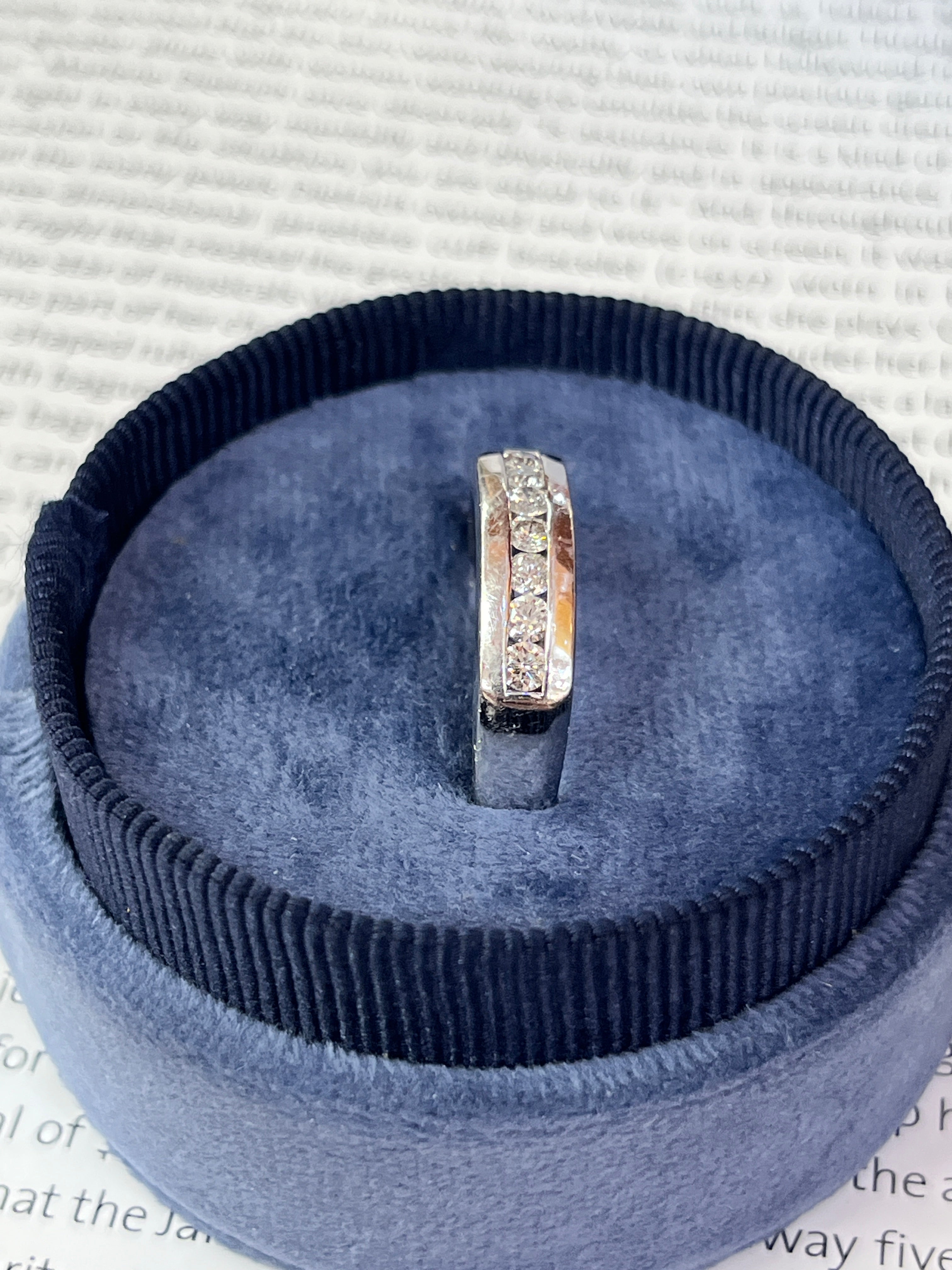 Vintage Platinum Seven Diamonds Band
