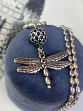 Load image into Gallery viewer, Vintage Sterling Silver Pandora DragonFly Pendant Necklace
