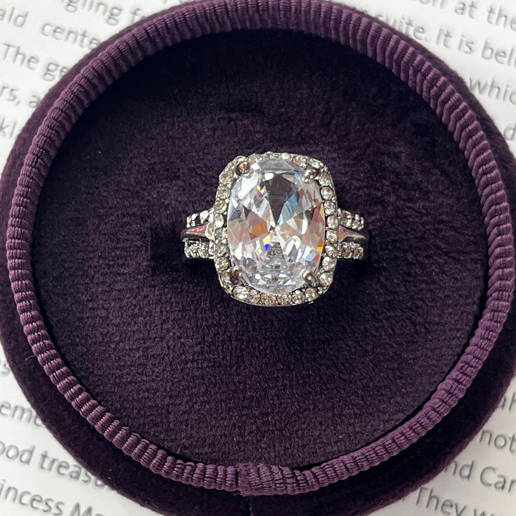 Vintage Sterling Silver Cubic Zirconia Statement Ring