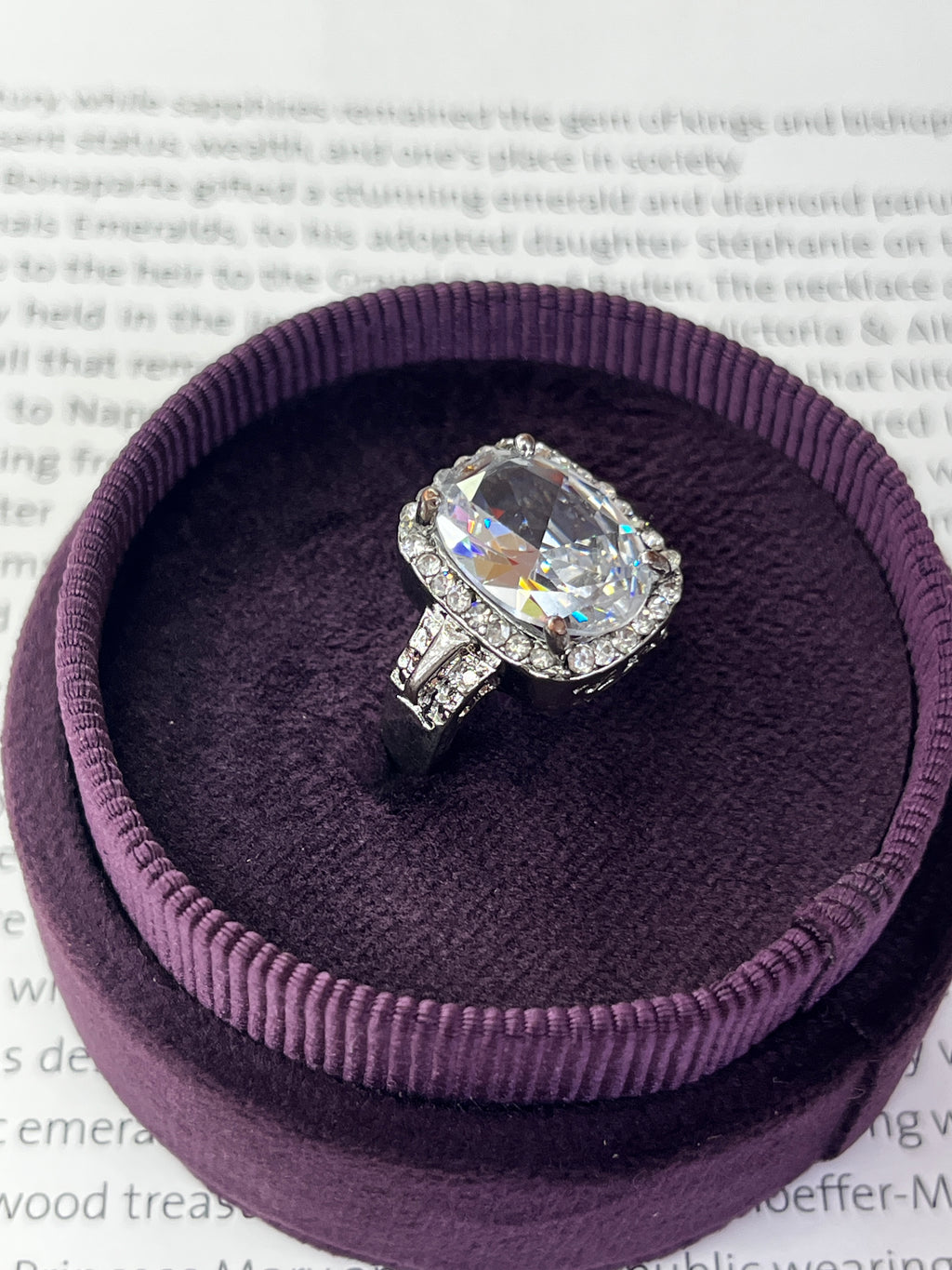 Vintage Sterling Silver Cubic Zirconia Statement Ring