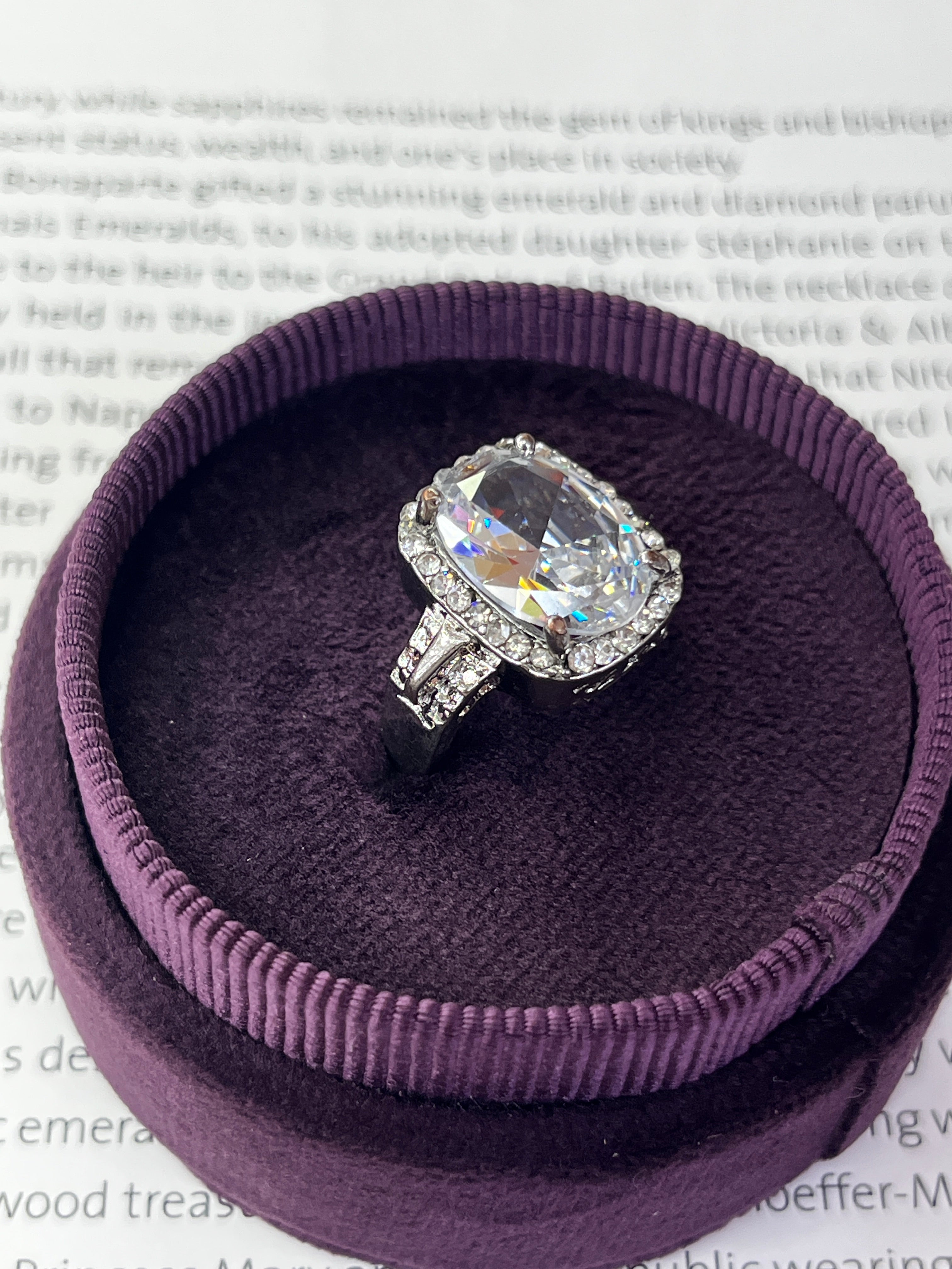Vintage Sterling Silver Cubic Zirconia Statement Ring