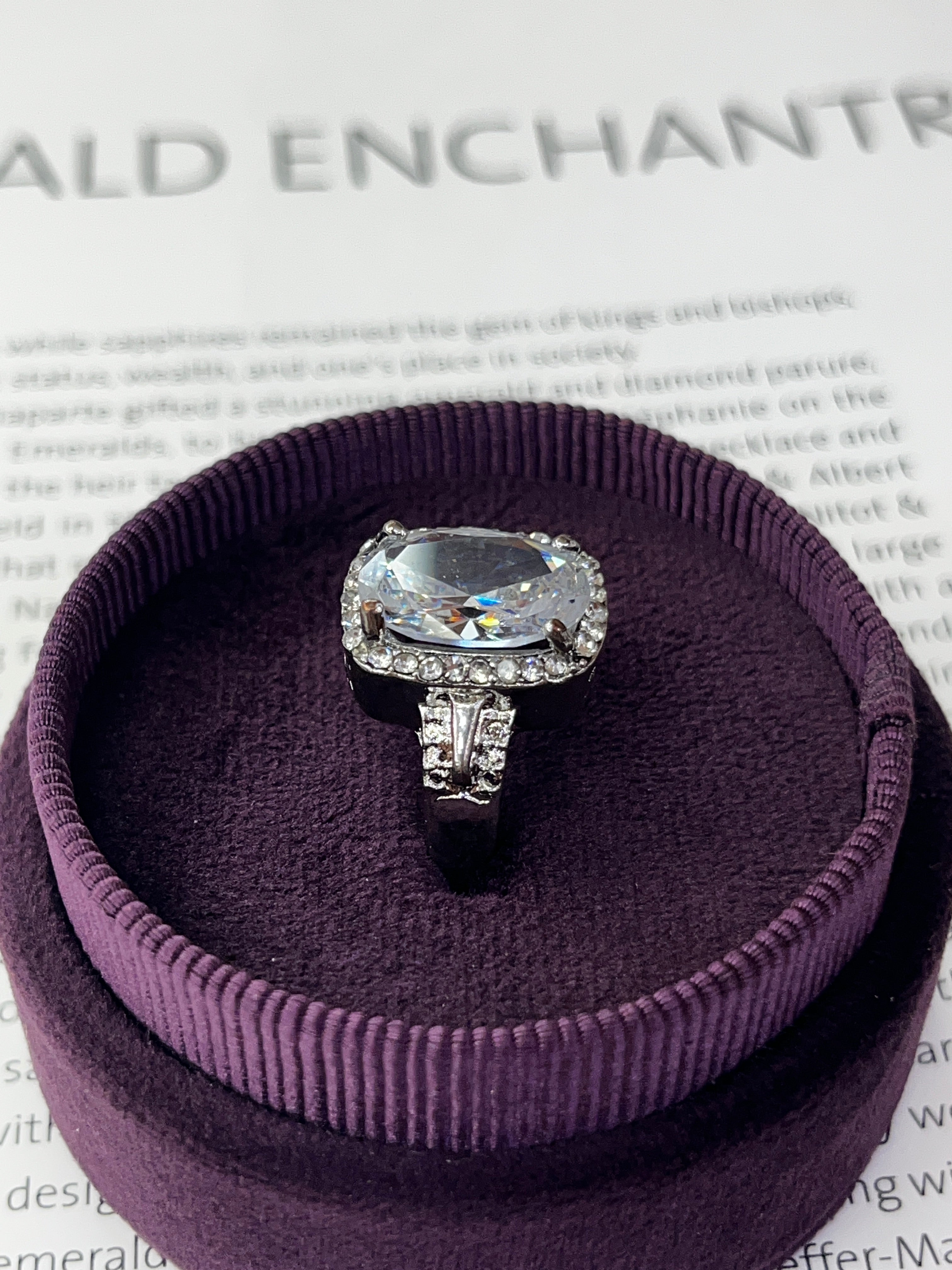 Vintage Sterling Silver Cubic Zirconia Statement Ring