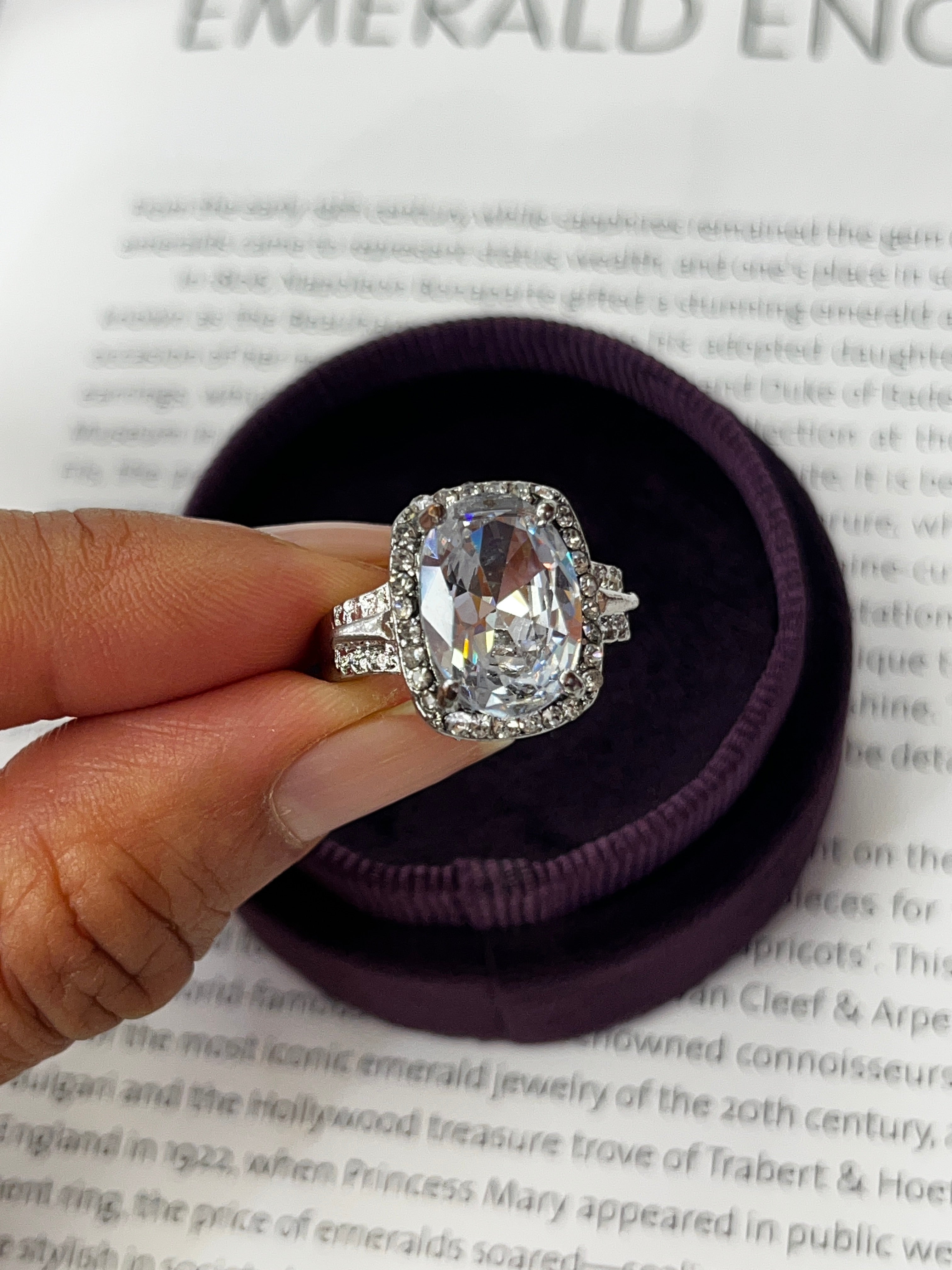 Vintage Sterling Silver Cubic Zirconia Statement Ring