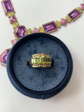 Load image into Gallery viewer, Vintage 14K Yellow Gold Peridot &amp; DIamond Ring, Statement Ring
