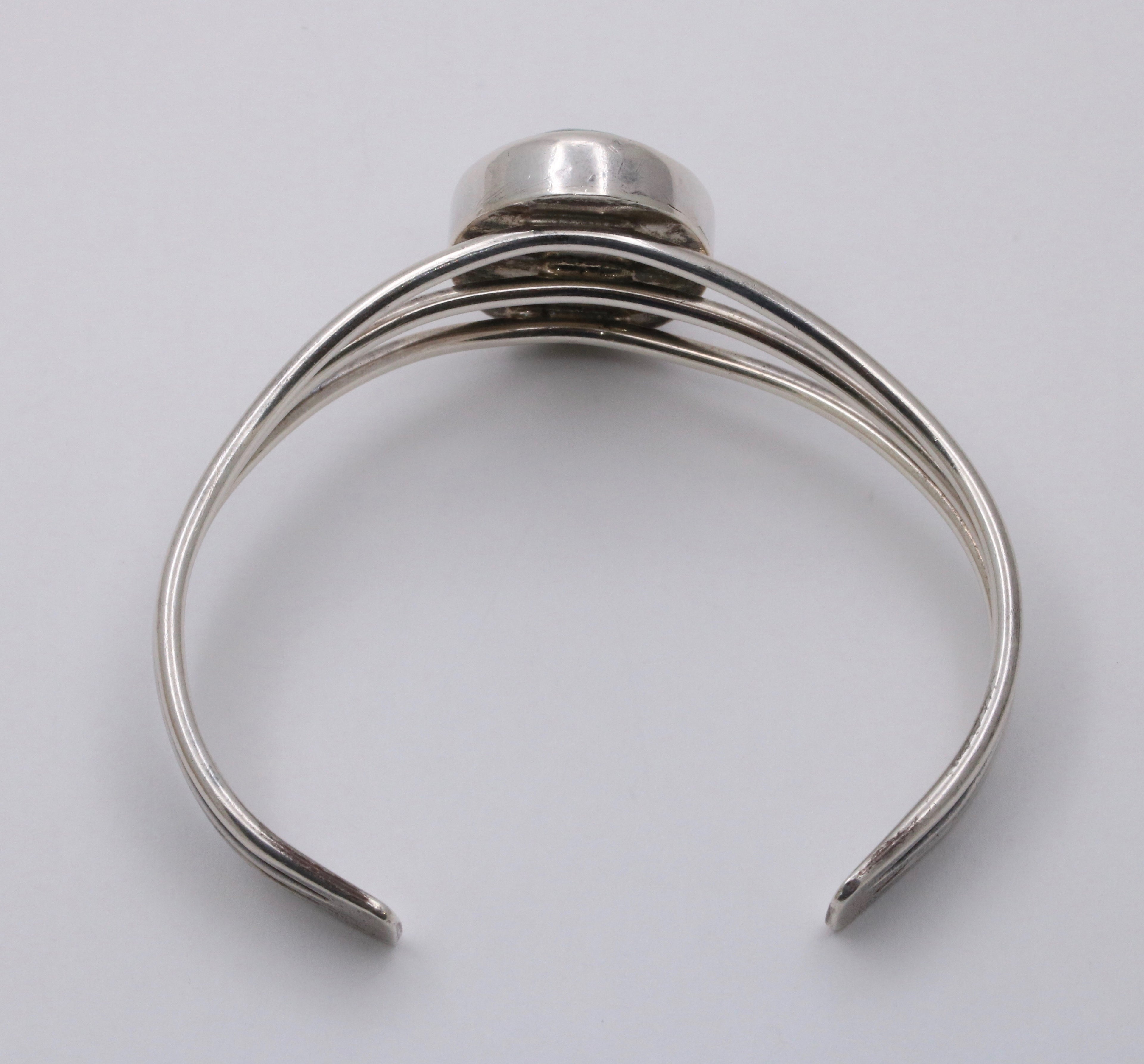 Vintage Mexico Sterling Silver Maclackit Bangle
