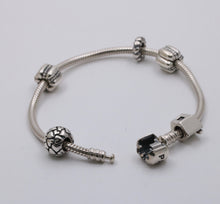 Load image into Gallery viewer, Vintage Pandora Sterling Silver Beaded Charm Bracelet
