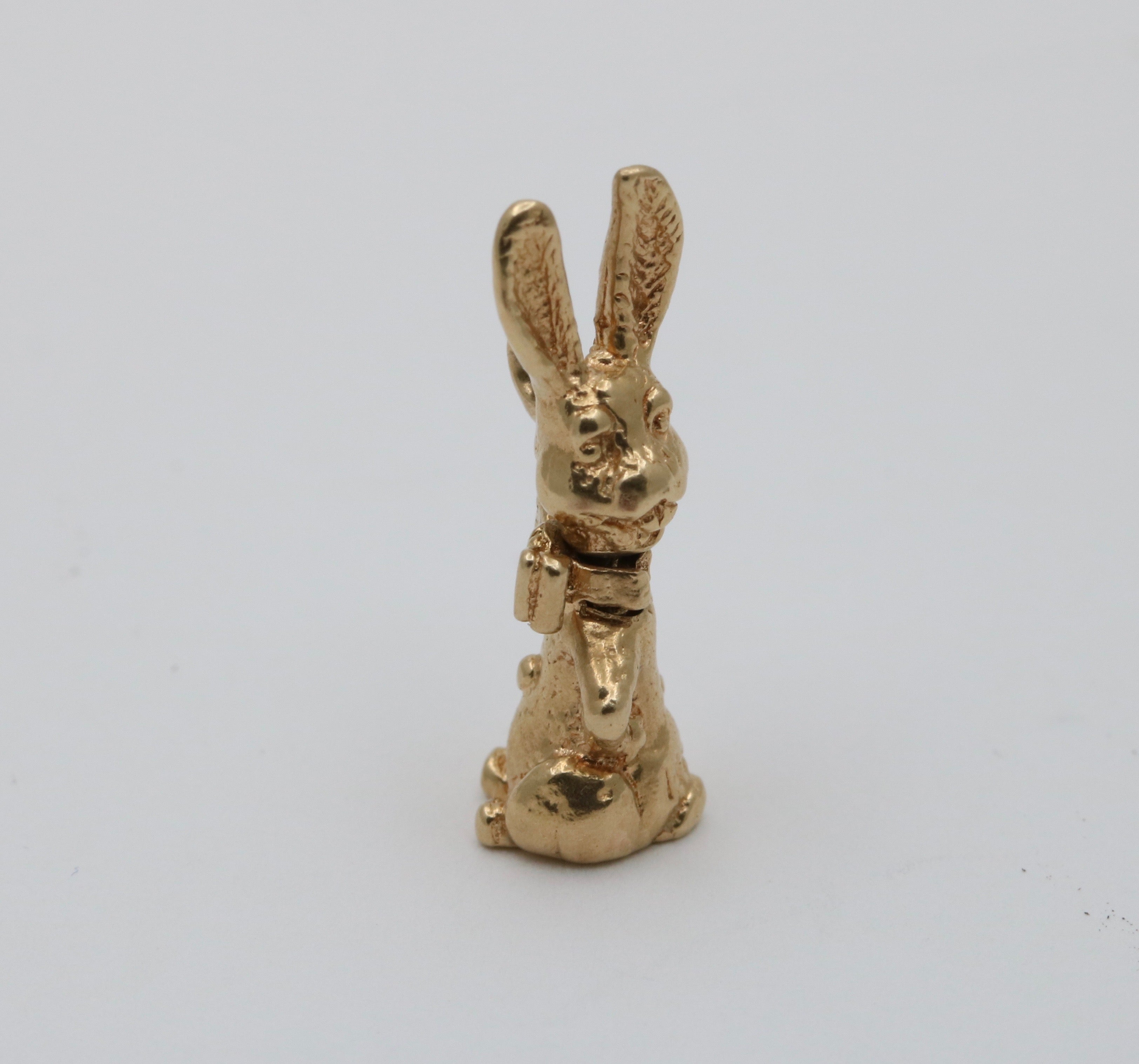 Adorable 14k Yellow Gold Bunny Rabbit Charm
