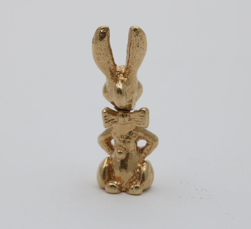 Adorable 14k Yellow Gold Bunny Rabbit Charm