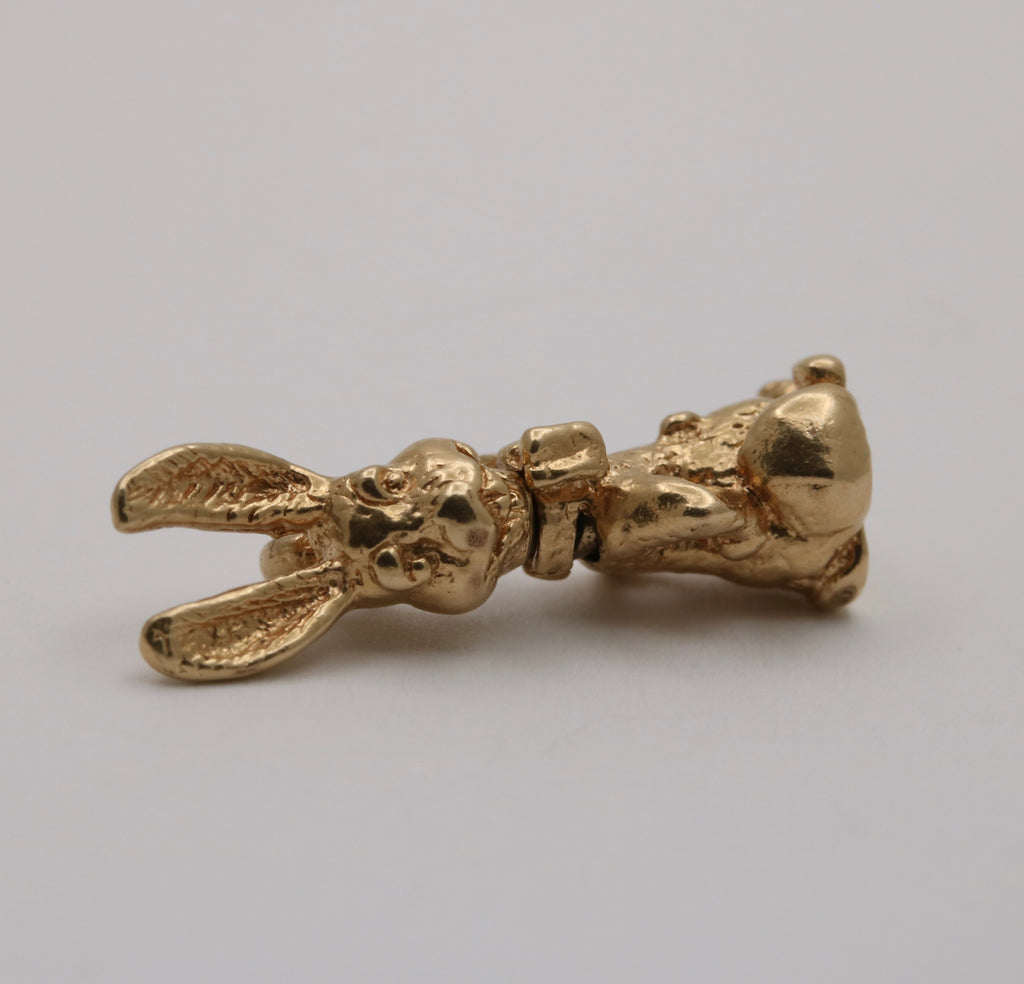 Adorable 14k Yellow Gold Bunny Rabbit Charm
