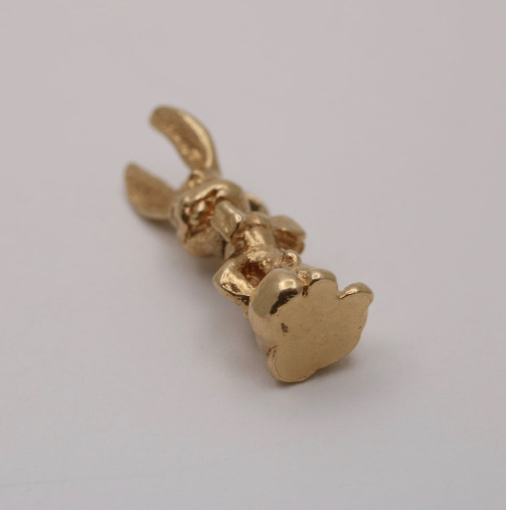 Adorable 14k Yellow Gold Bunny Rabbit Charm