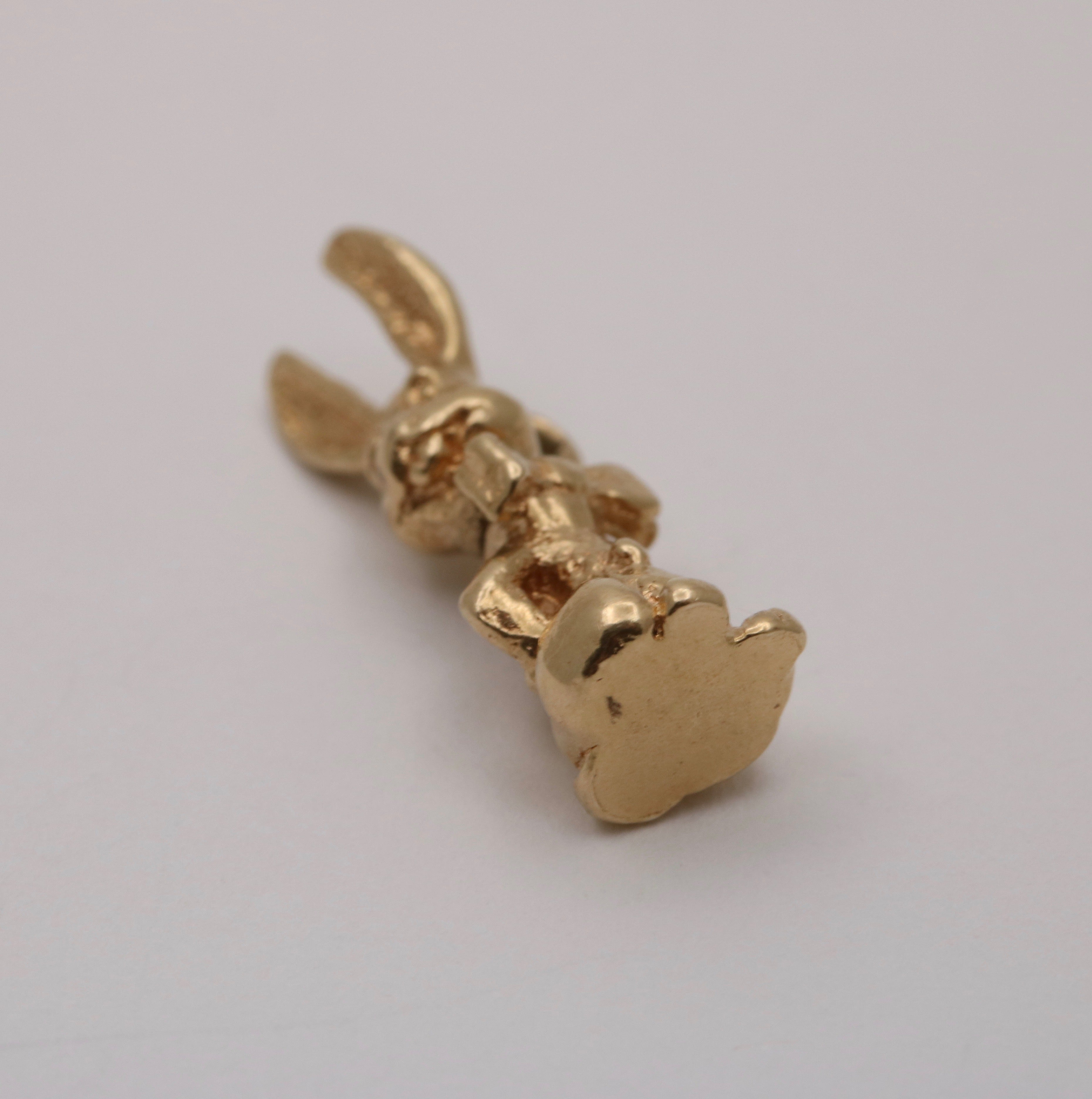 Adorable 14k Yellow Gold Bunny Rabbit Charm