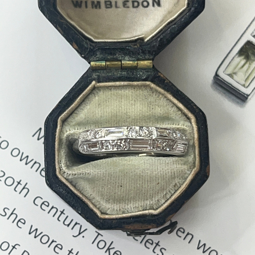 Antique Art Deco Platinum Diamond Band