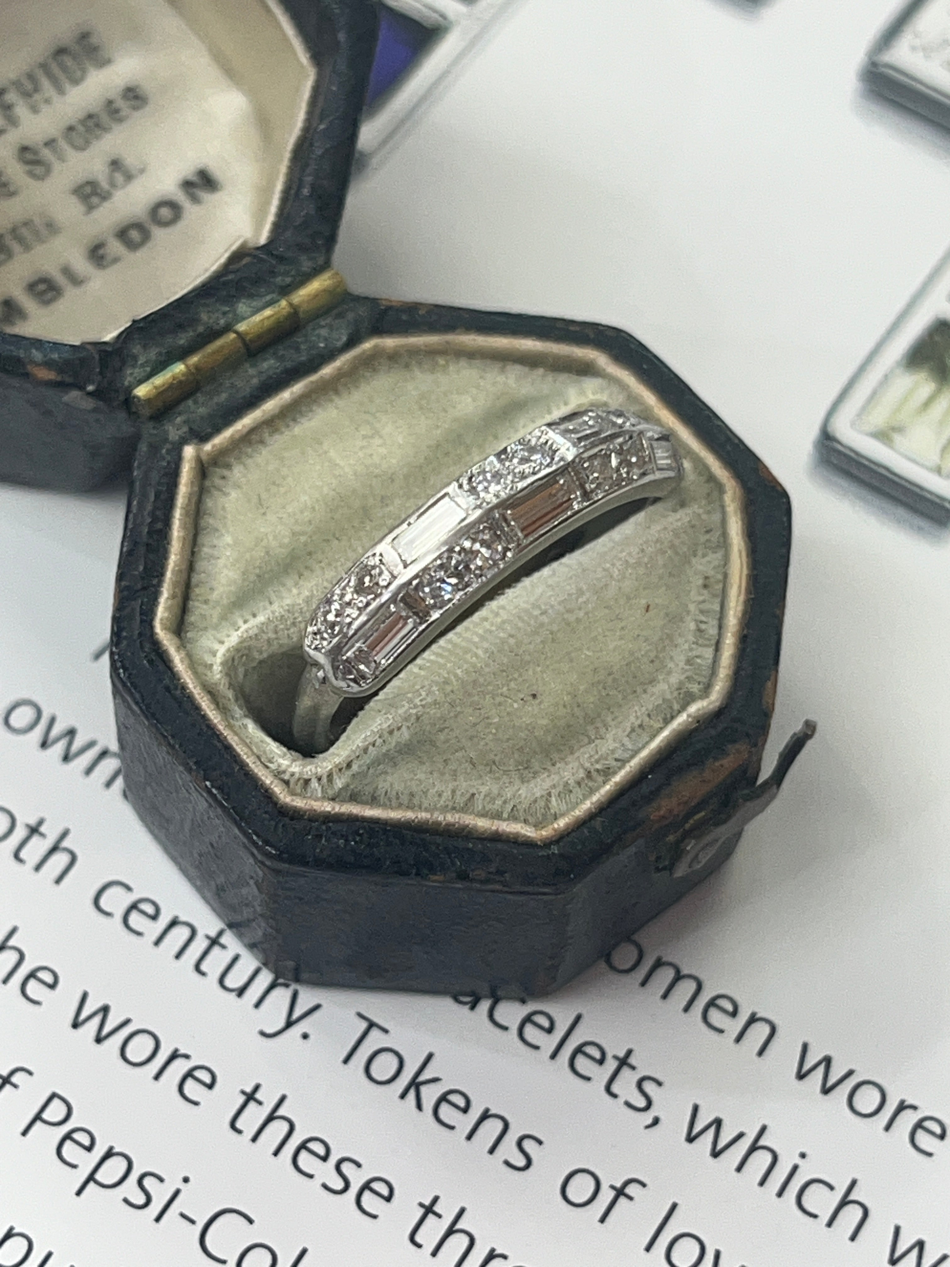 Antique Art Deco Platinum Diamond Band