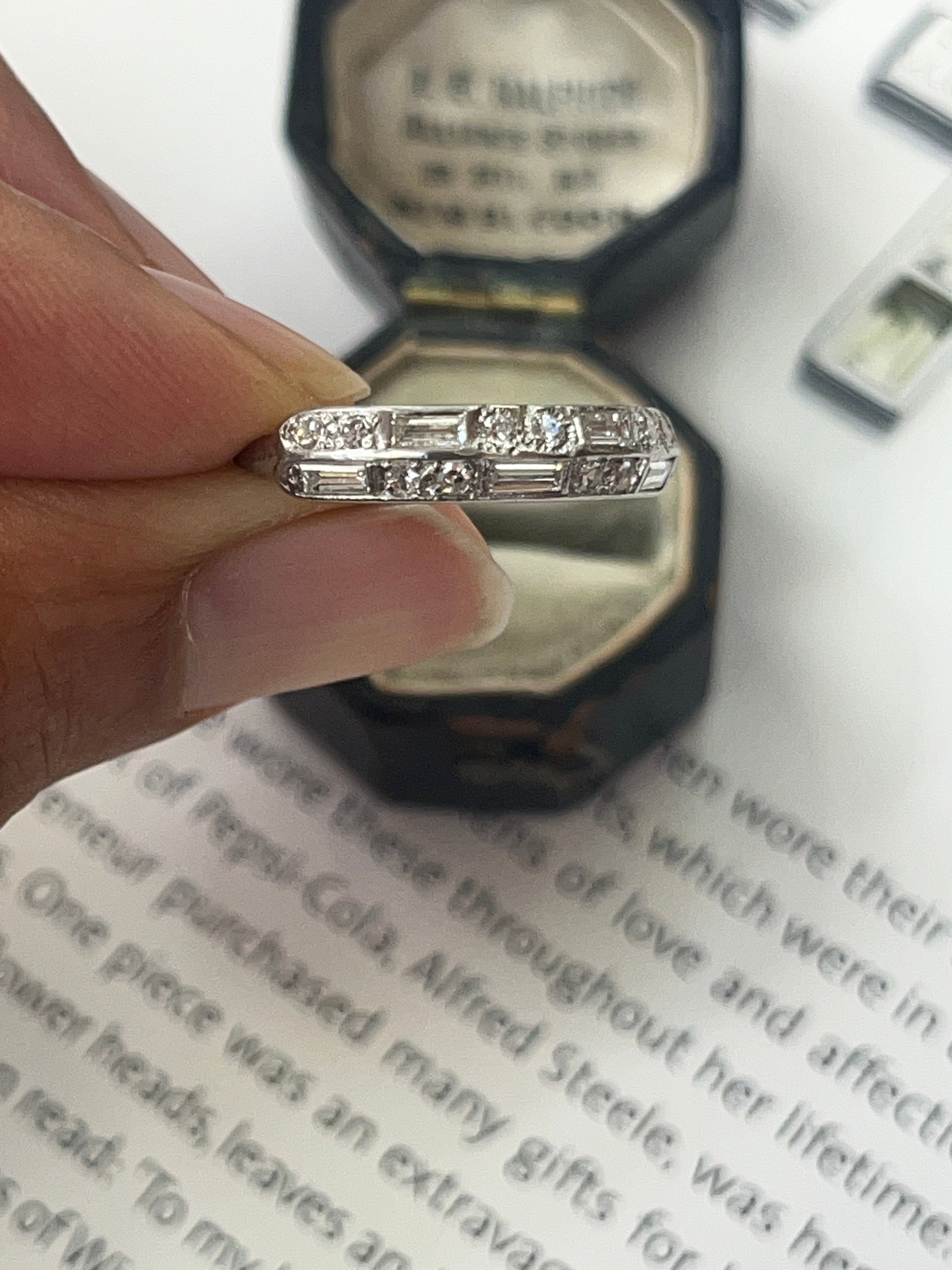 Antique Art Deco Platinum Diamond Band