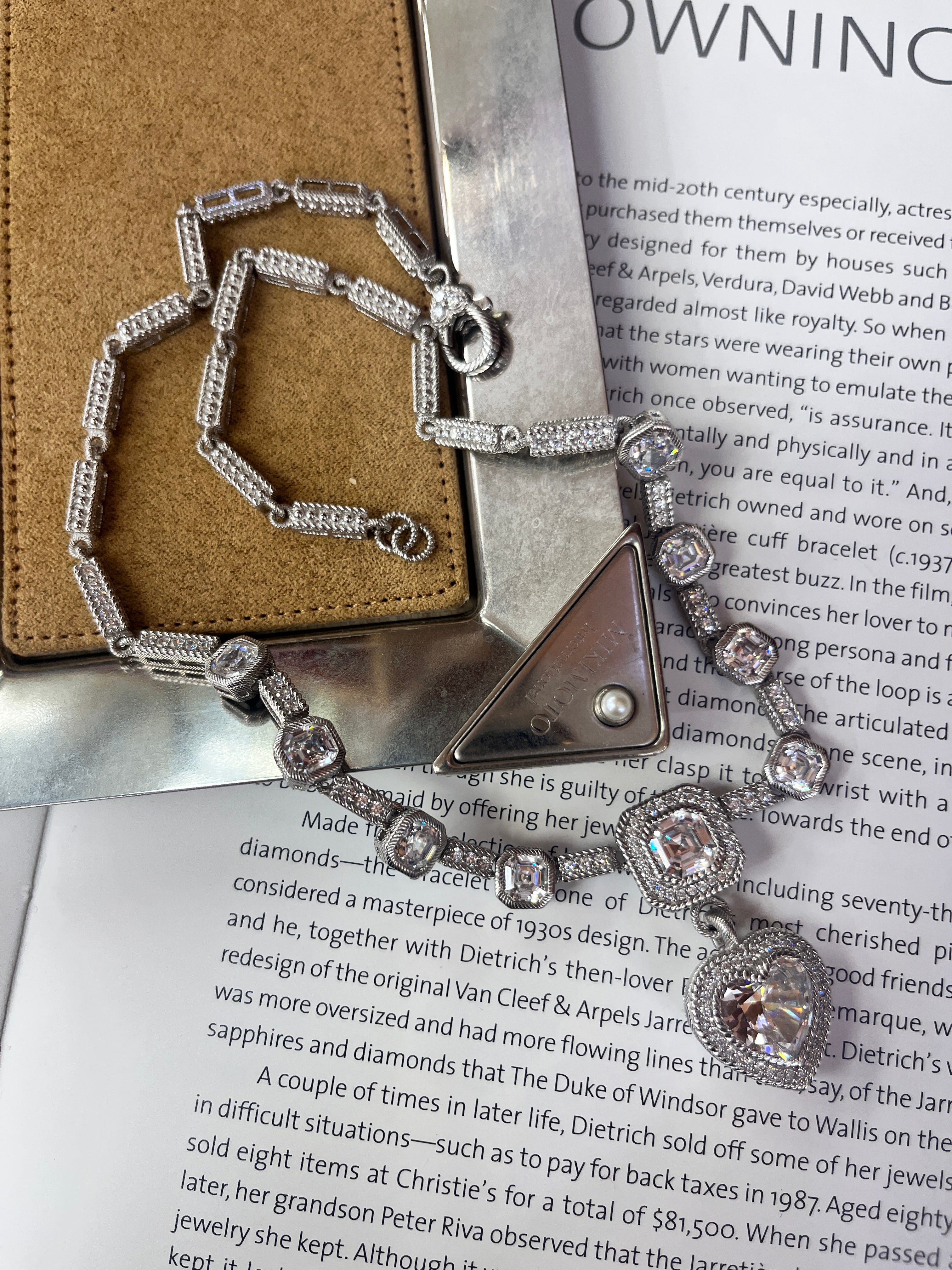 Judith Ripka Sterling Silver Heart Lavaliere Necklace
