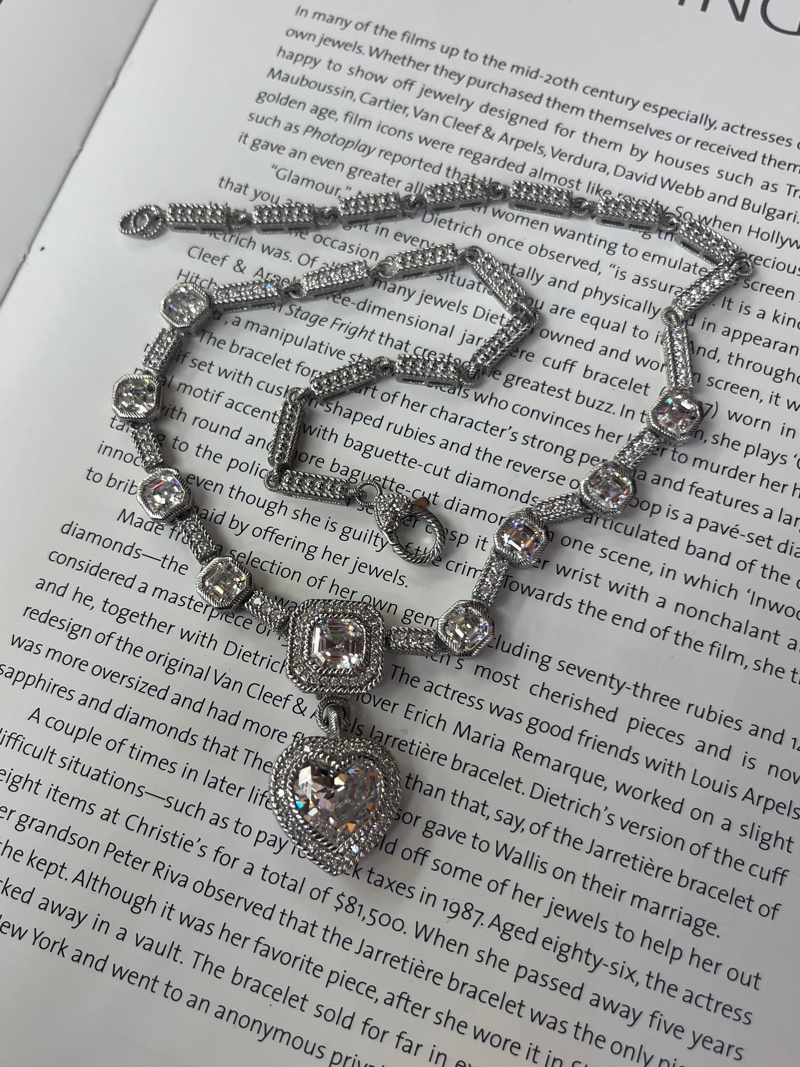 Judith Ripka Sterling Silver Heart Lavaliere Necklace