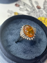 Load image into Gallery viewer, Vintage Platinum Fire Opal Diamond Ring, Statement Ring
