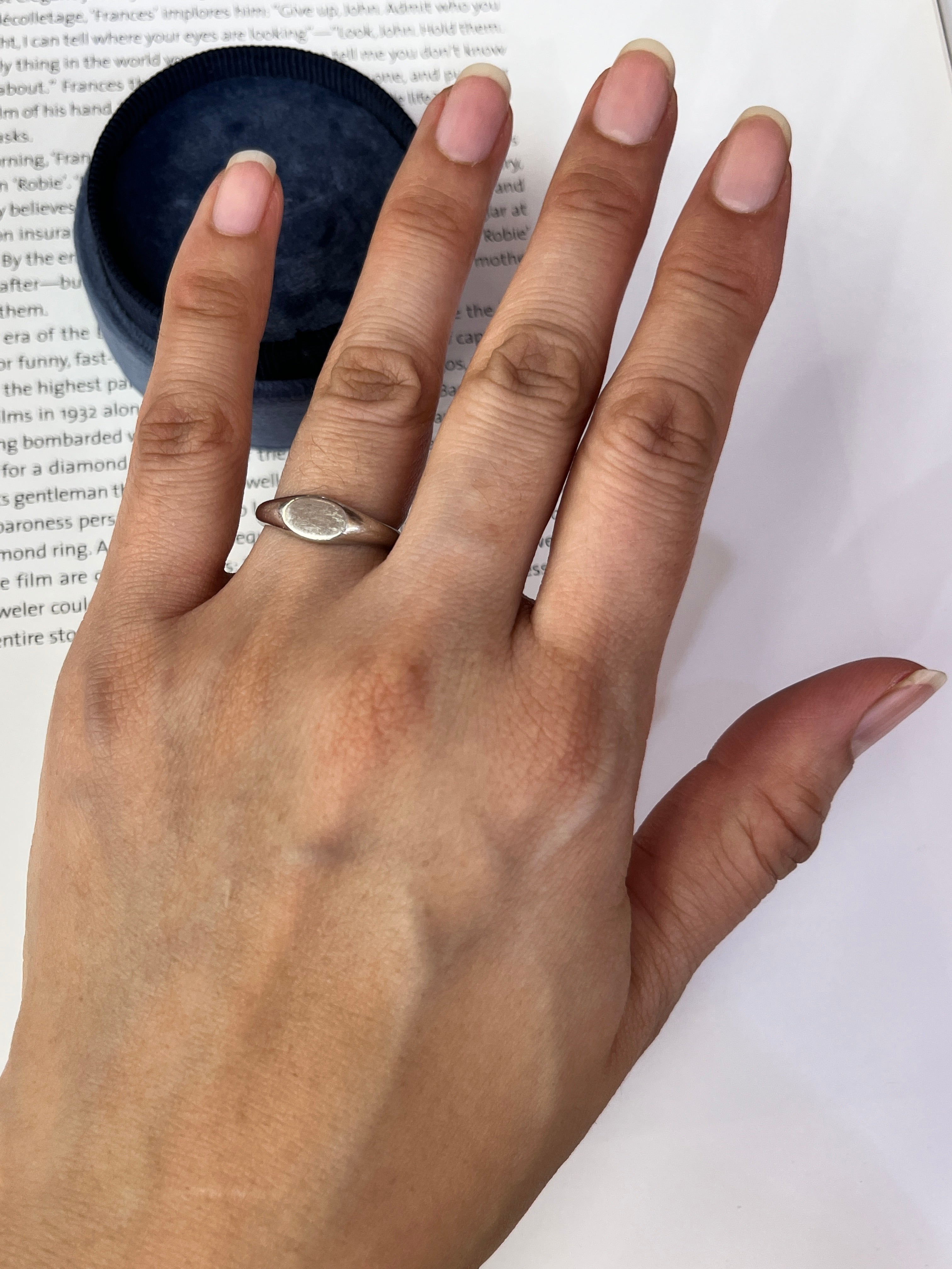 Tiffany & Co 18K White Gold Signet Band