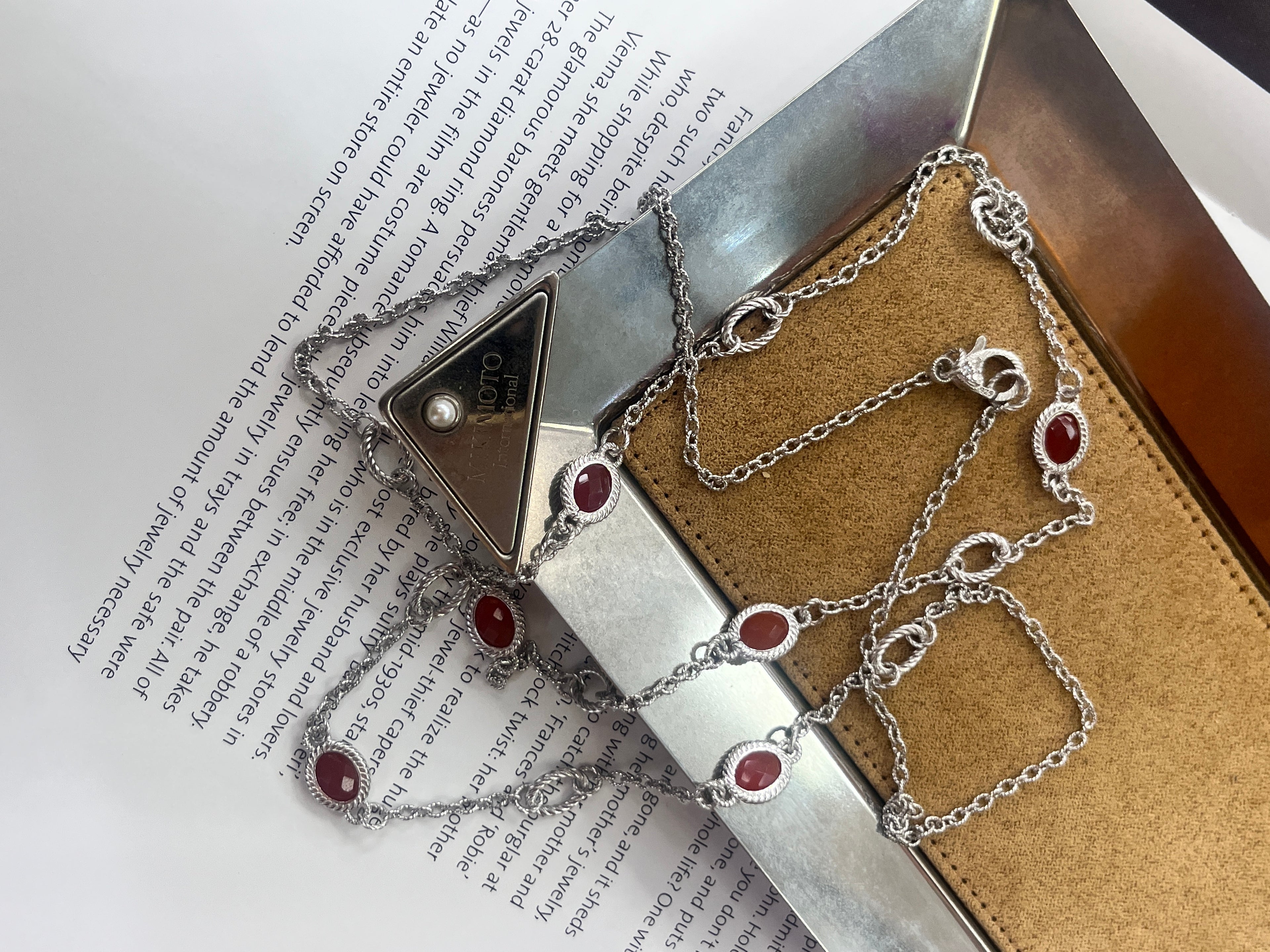 Judith Ripka Sterling Silver Verona Gemstone Station Necklace.