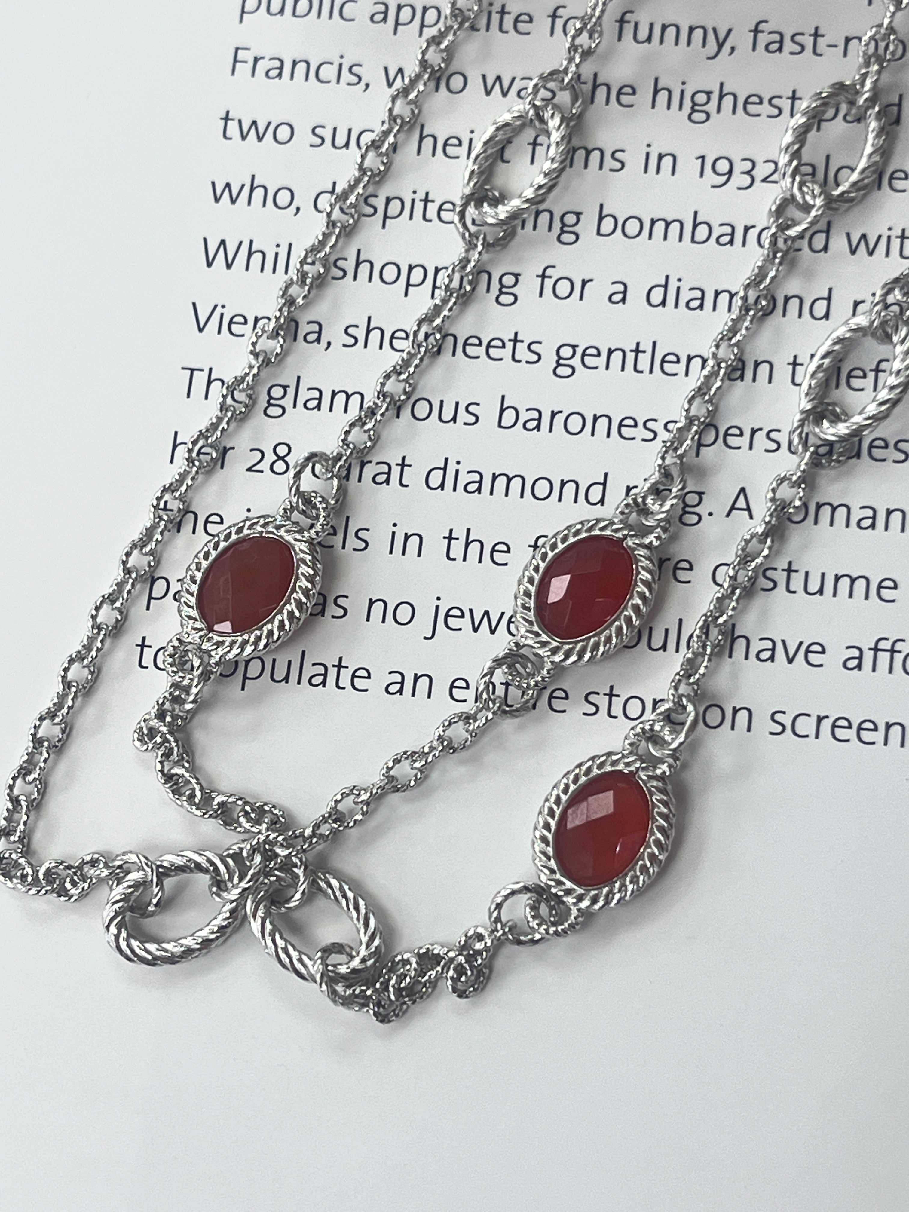 Judith Ripka Sterling Silver Verona Gemstone Station Necklace.