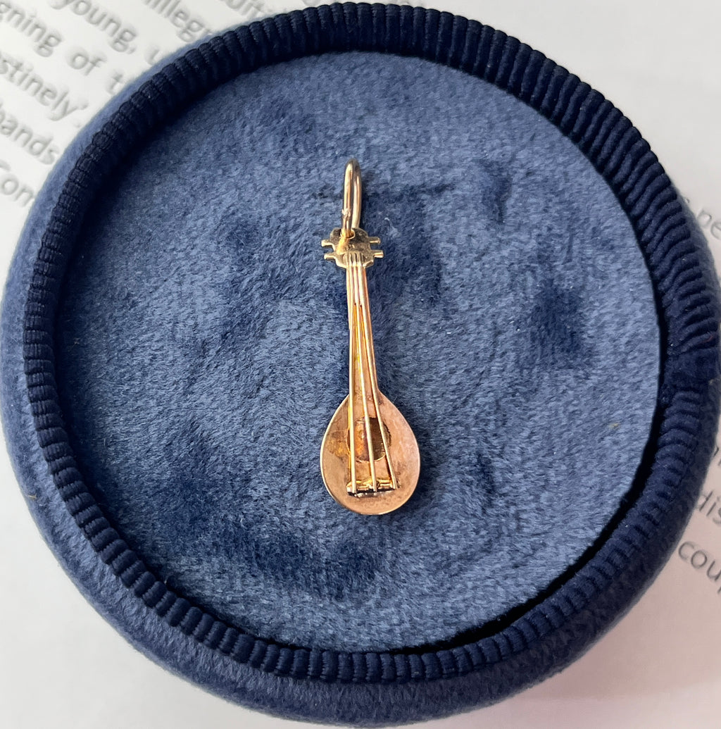 Vintage 14K Yellow  Mandolin Charm Pendant