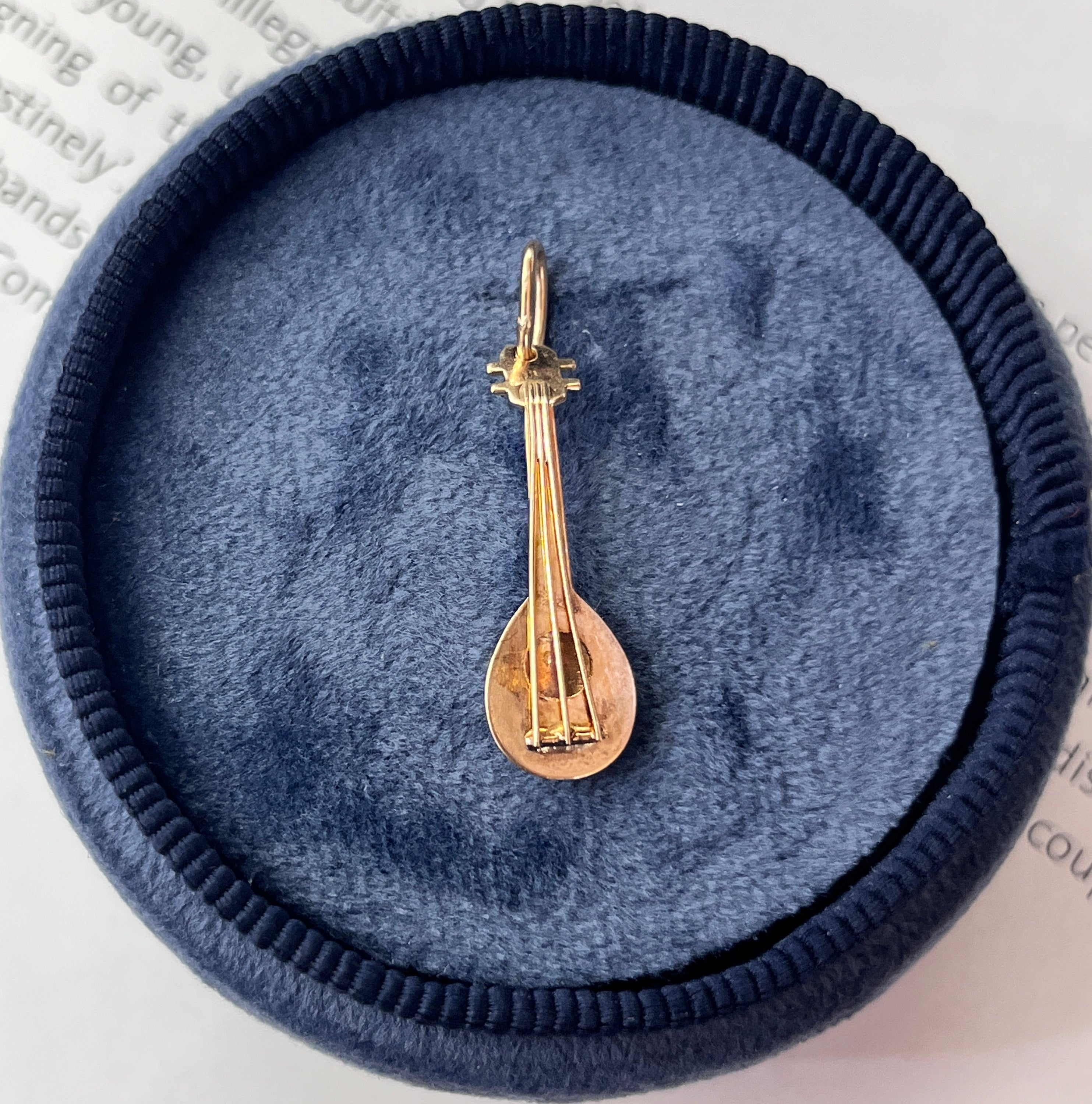 Vintage 14K Yellow  Mandolin Charm Pendant