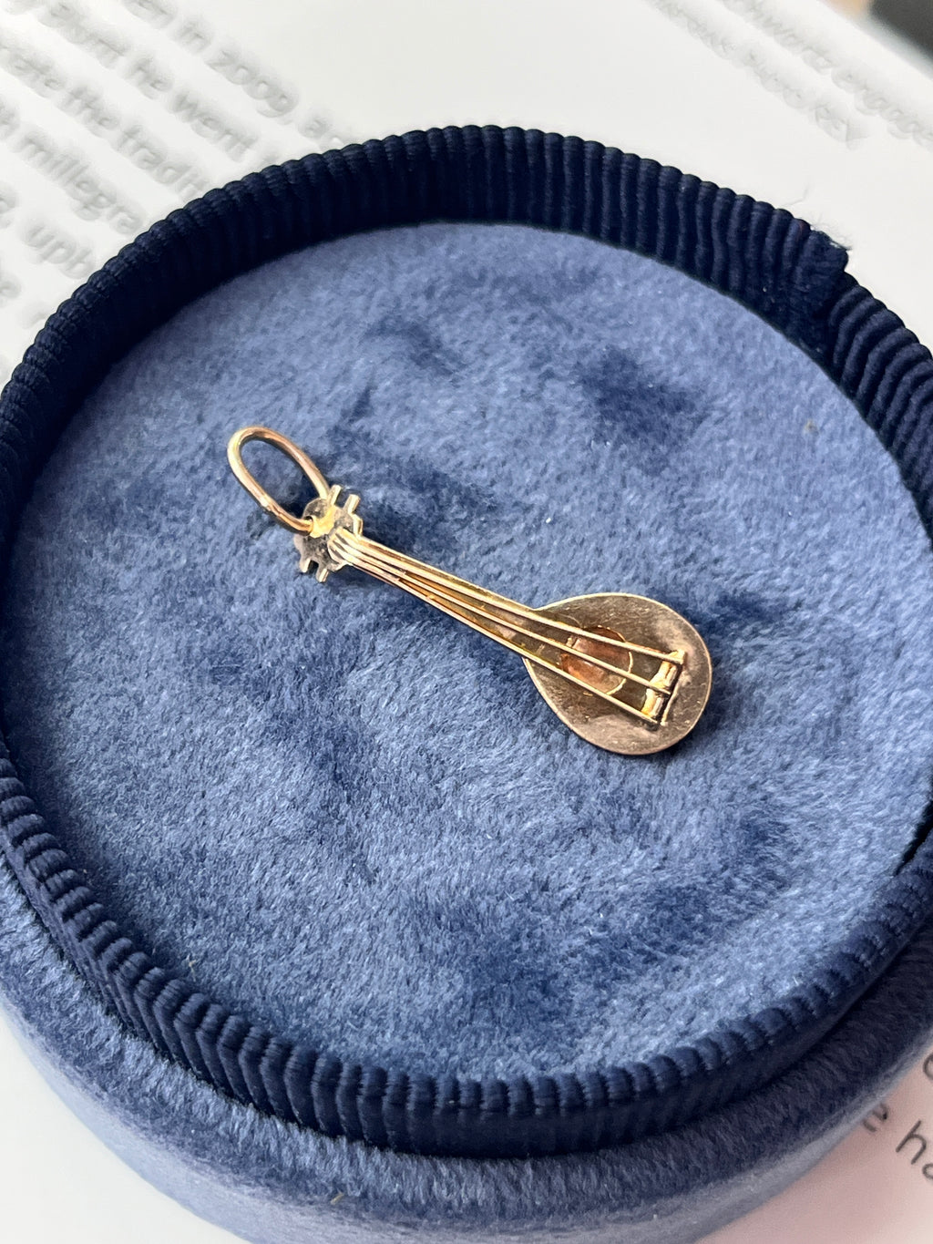 Vintage 14K Yellow  Mandolin Charm Pendant