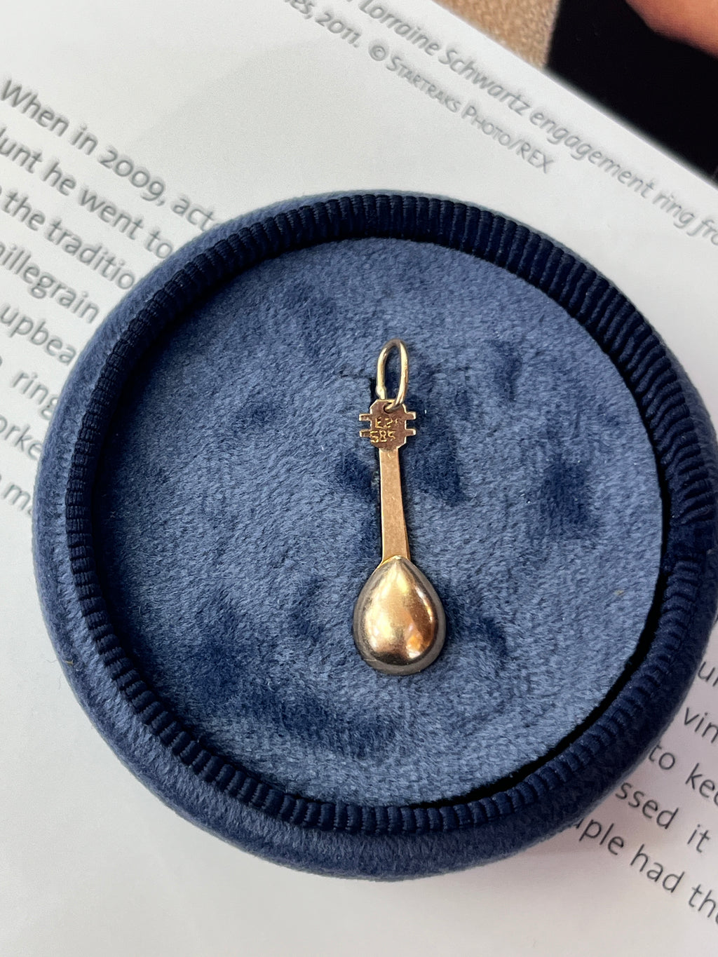 Vintage 14K Yellow  Mandolin Charm Pendant
