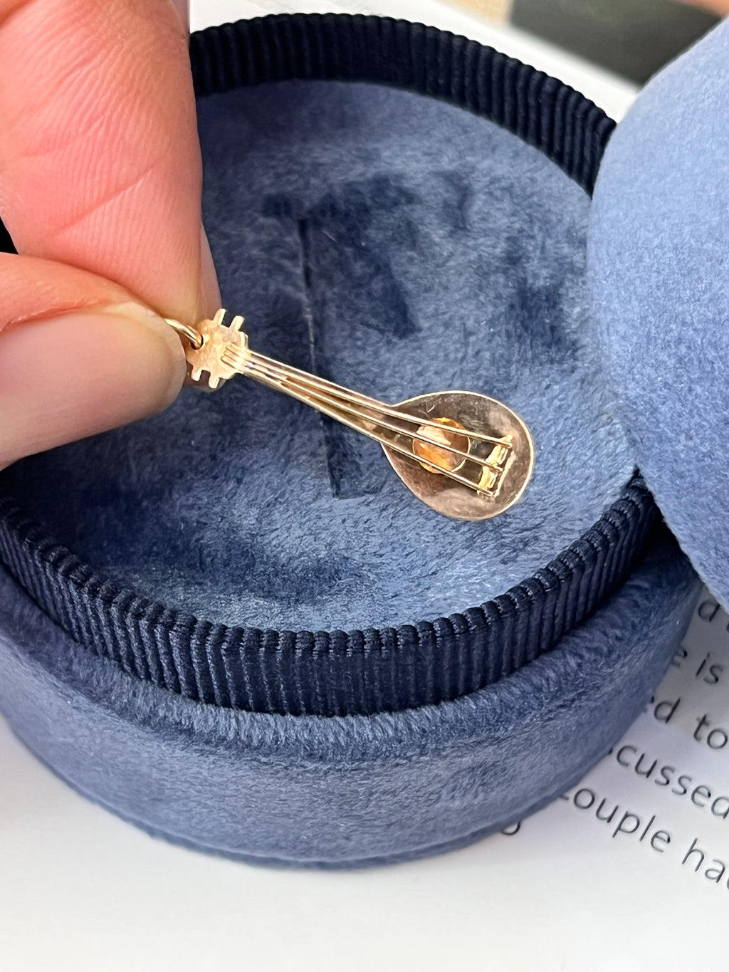 Vintage 14K Yellow  Mandolin Charm Pendant